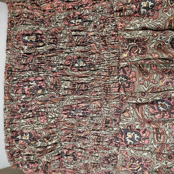 PAANI Smocked Paisley Print Skirt/tube Top. Pink/sage Multi. Size Small NWOT - Picture 8 of 15